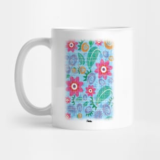 Blue Floral Swatch Mug